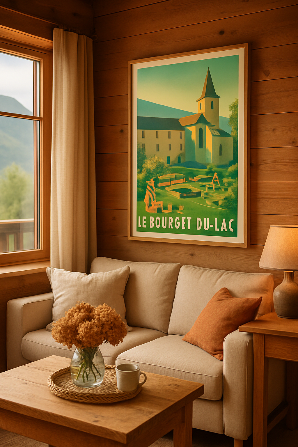 Affiche Le Bourget-du-Lac — Une escapade paisible au cœur du jardin à la française · poster d'art de Le Bourget-du-Lac