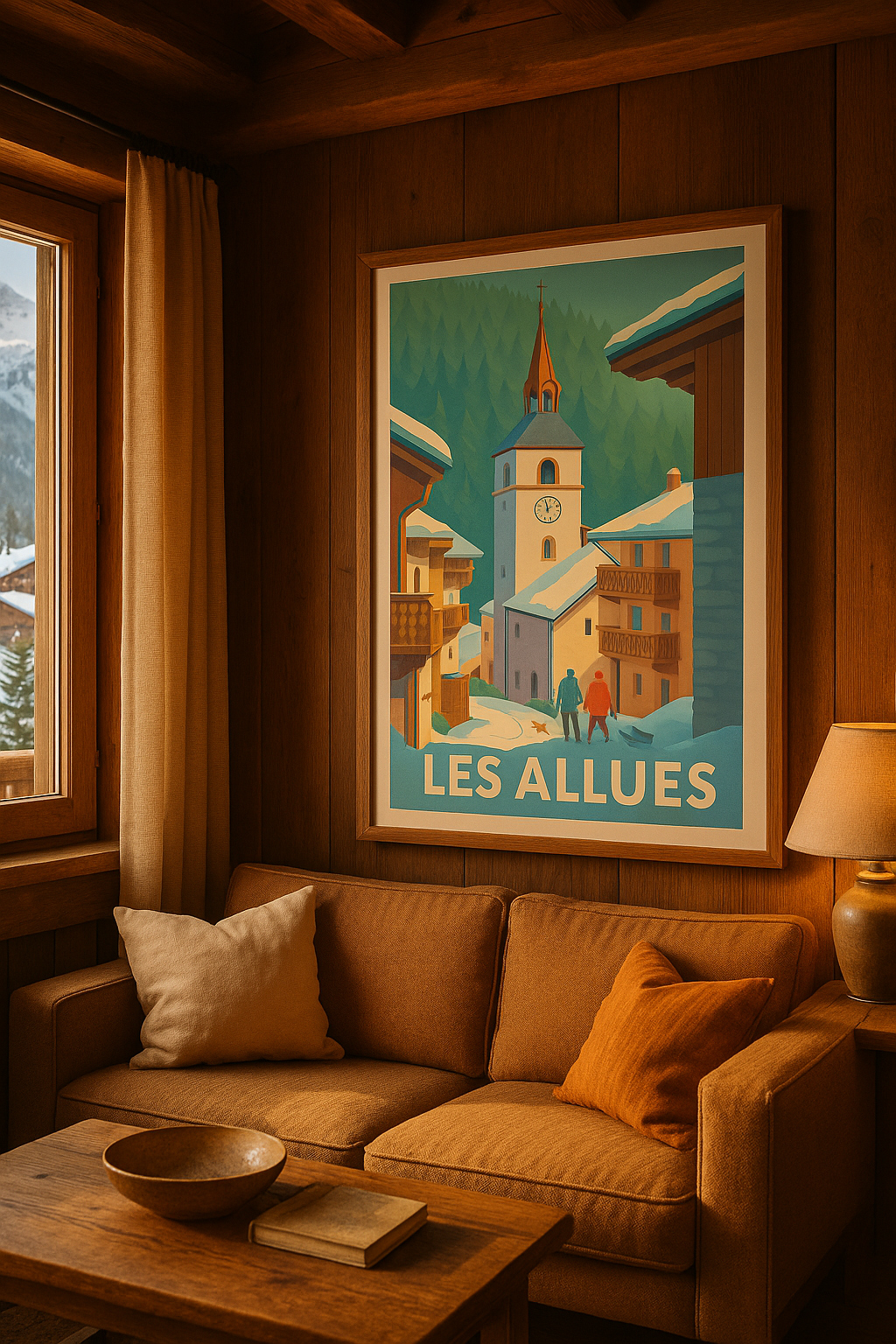 Savoie France Affiche de Les Allues - Charme hivernal au cœur des montagnes