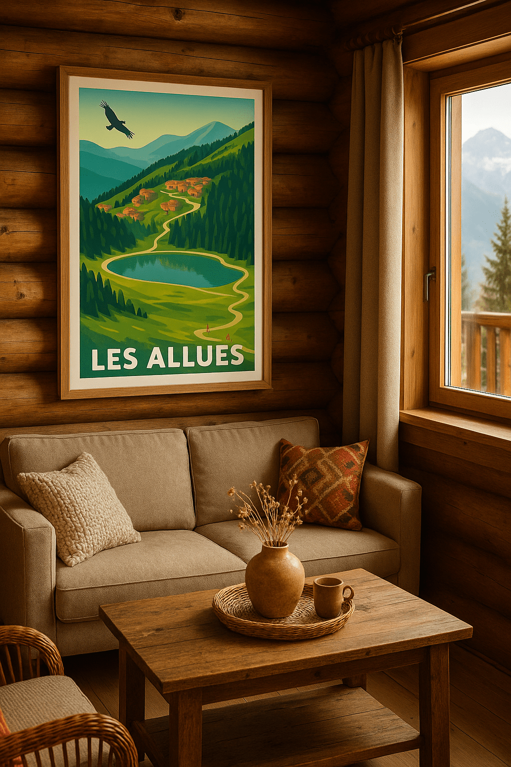 Savoie France Affiche de Les Allues - Évasion nature au cœur des Alpes