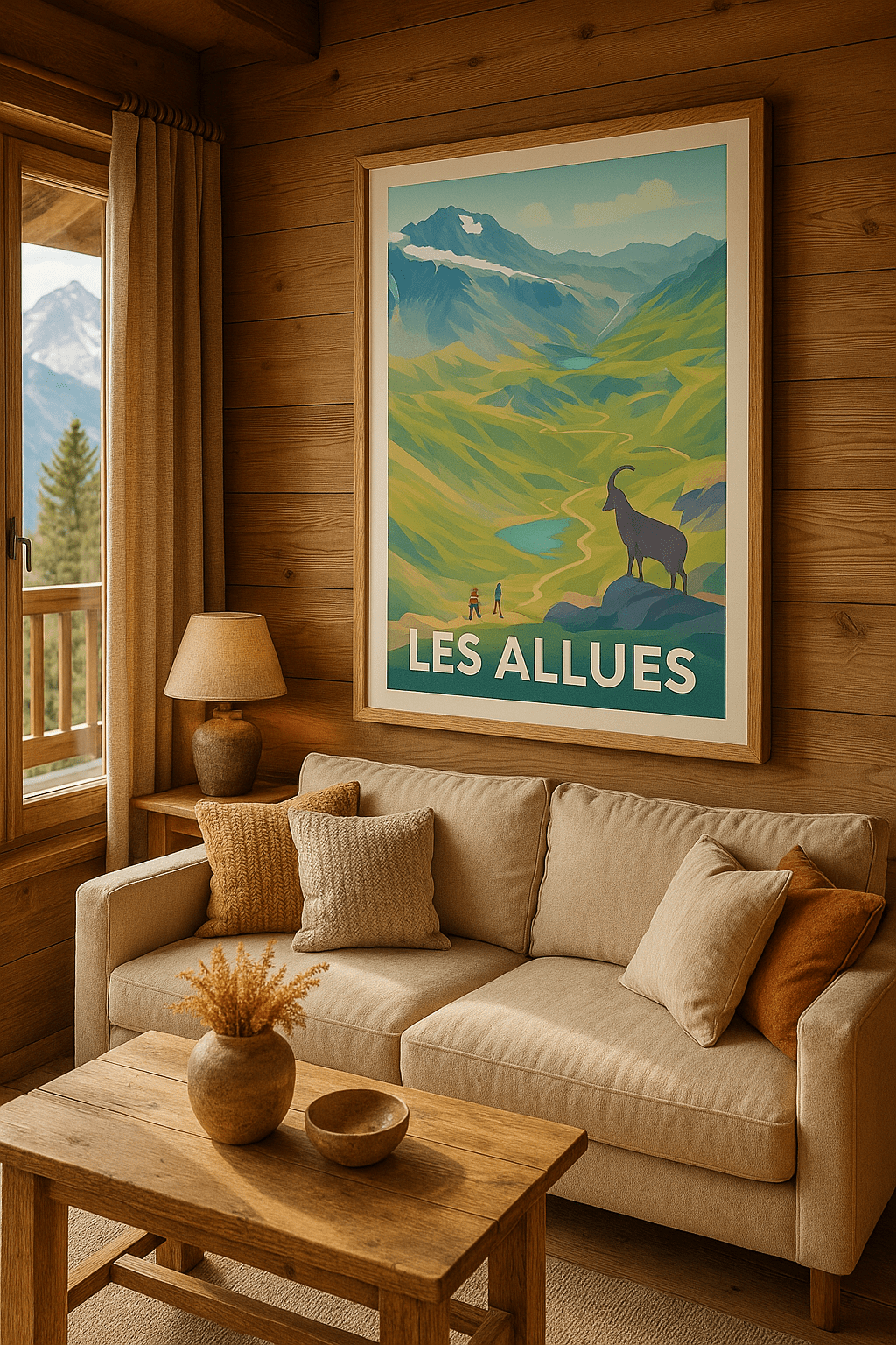 Savoie France Affiche de Les Allues - Vers les sommets alpins