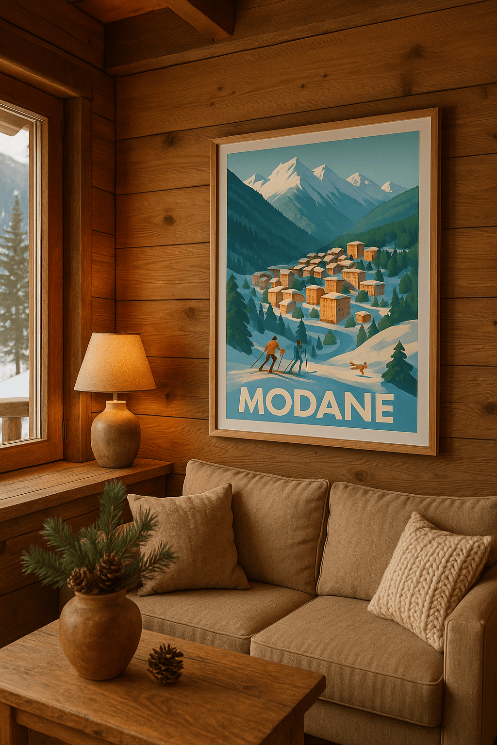 Savoie France Affiche de Modane - Escapade hivernale au cœur des Alpes
