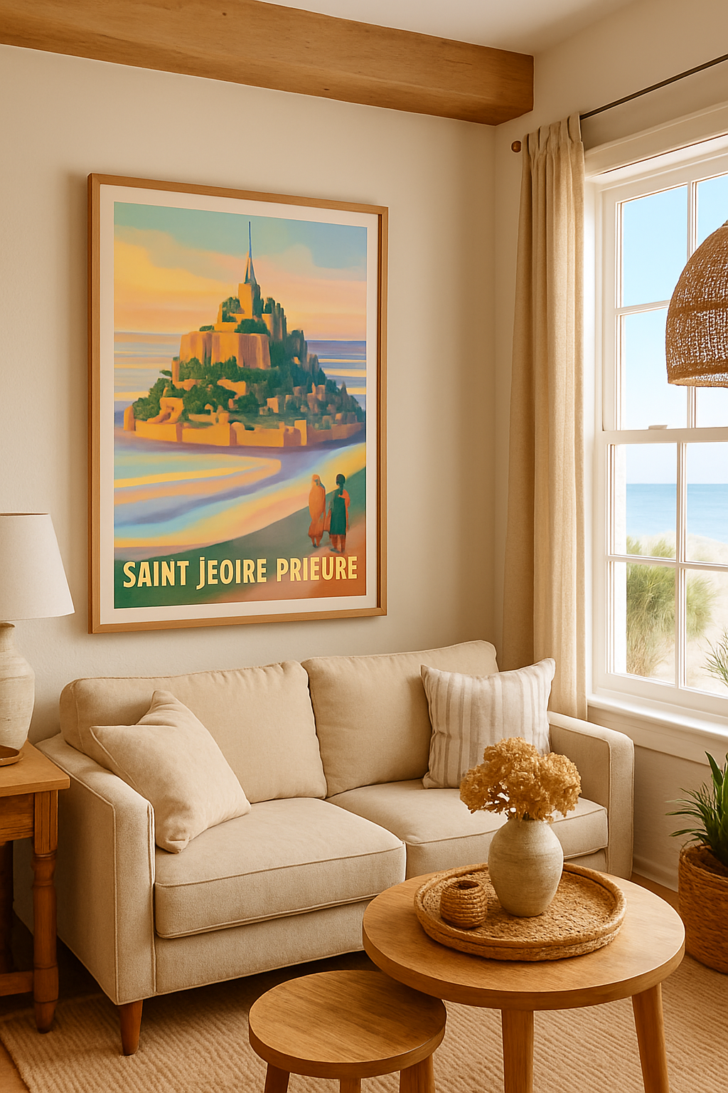 Savoie France Affiche de Saint-Jeoire-Prieuré - Émerveillement au crépuscule
