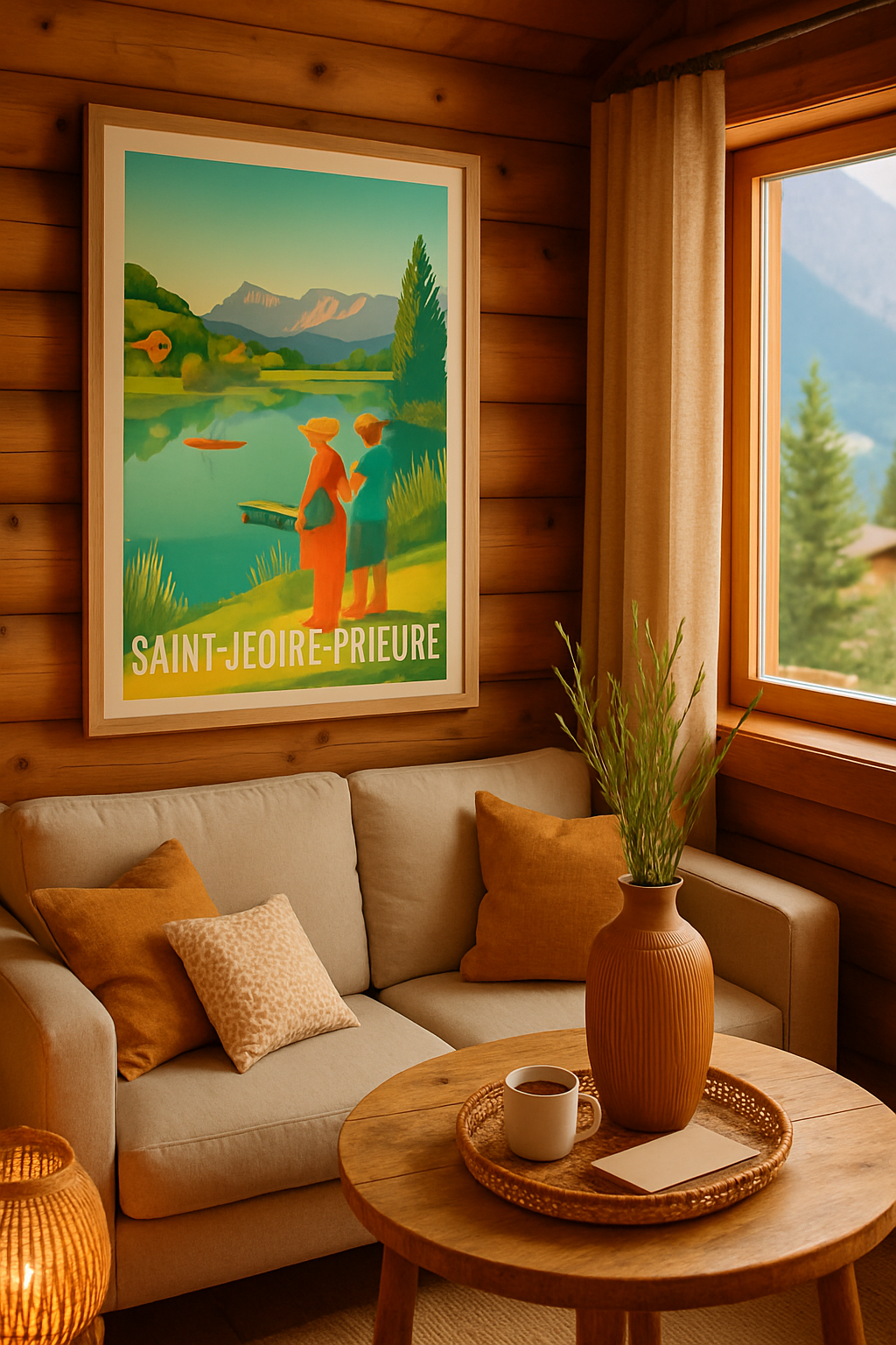 Savoie France Affiche de Saint-Jeoire-Prieuré - Escapade paisible au bord de l'eau