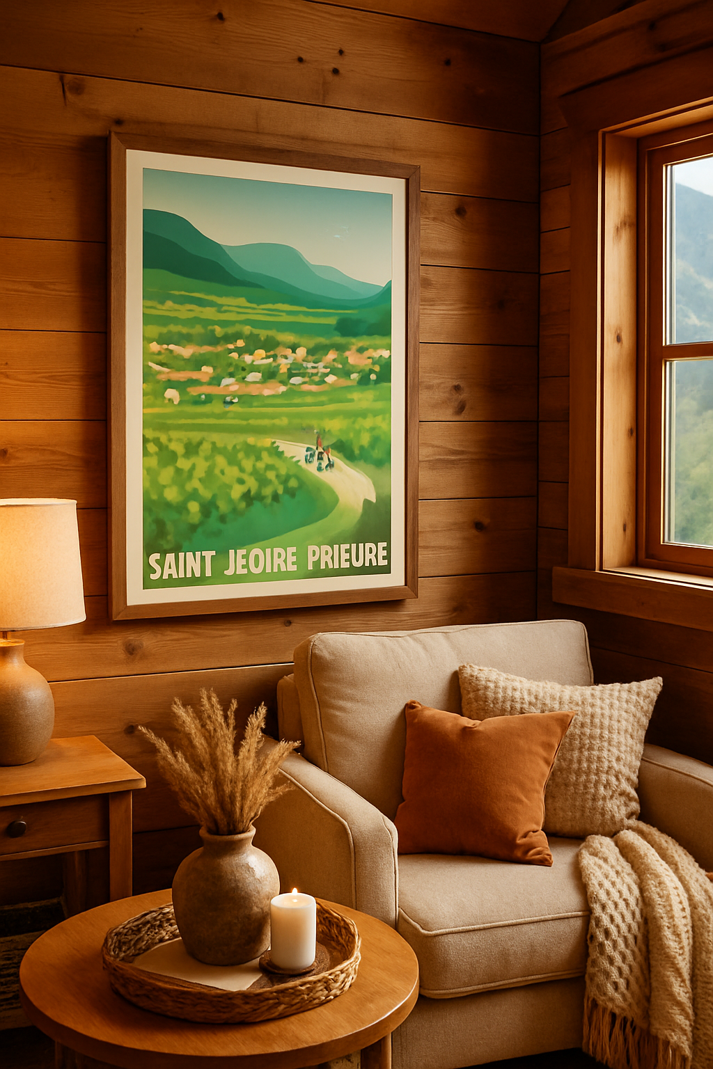 Savoie France Affiche de Saint-Jeoire-Prieuré - Évasion verte à vélo