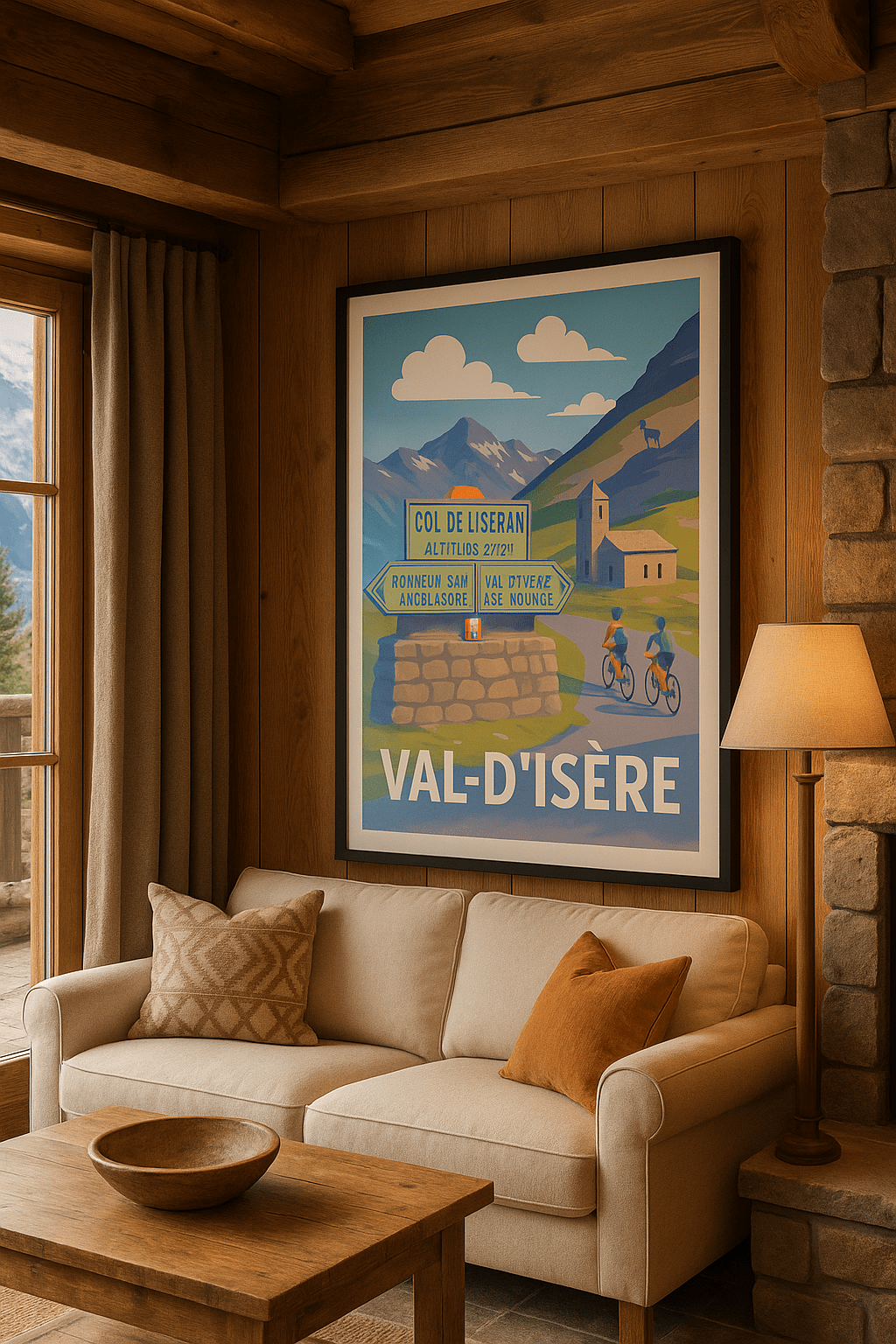 Affiche Val-d'Isère — L'évasion à vélo au cœur des Alpes · poster d'art de Val-d'Isère