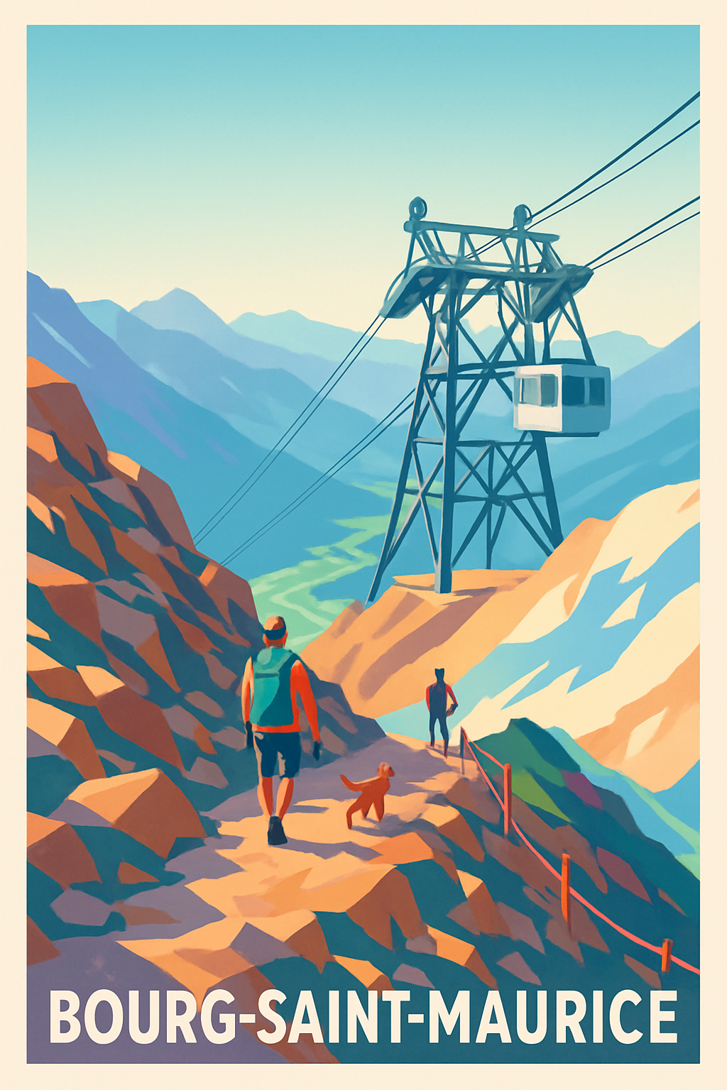 Savoie France Pas de Cadre / 20 × 30cm Affiche de Bourg-Saint-Maurice - Escapade Montagnarde Authentique