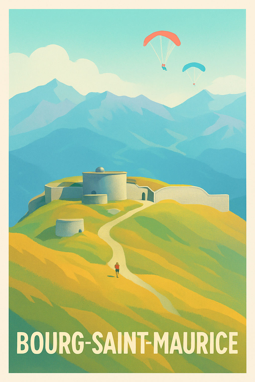 Affiche Bourg-Saint-Maurice — Évasion et nature en altitude · poster d'art de Bourg-Saint-Maurice