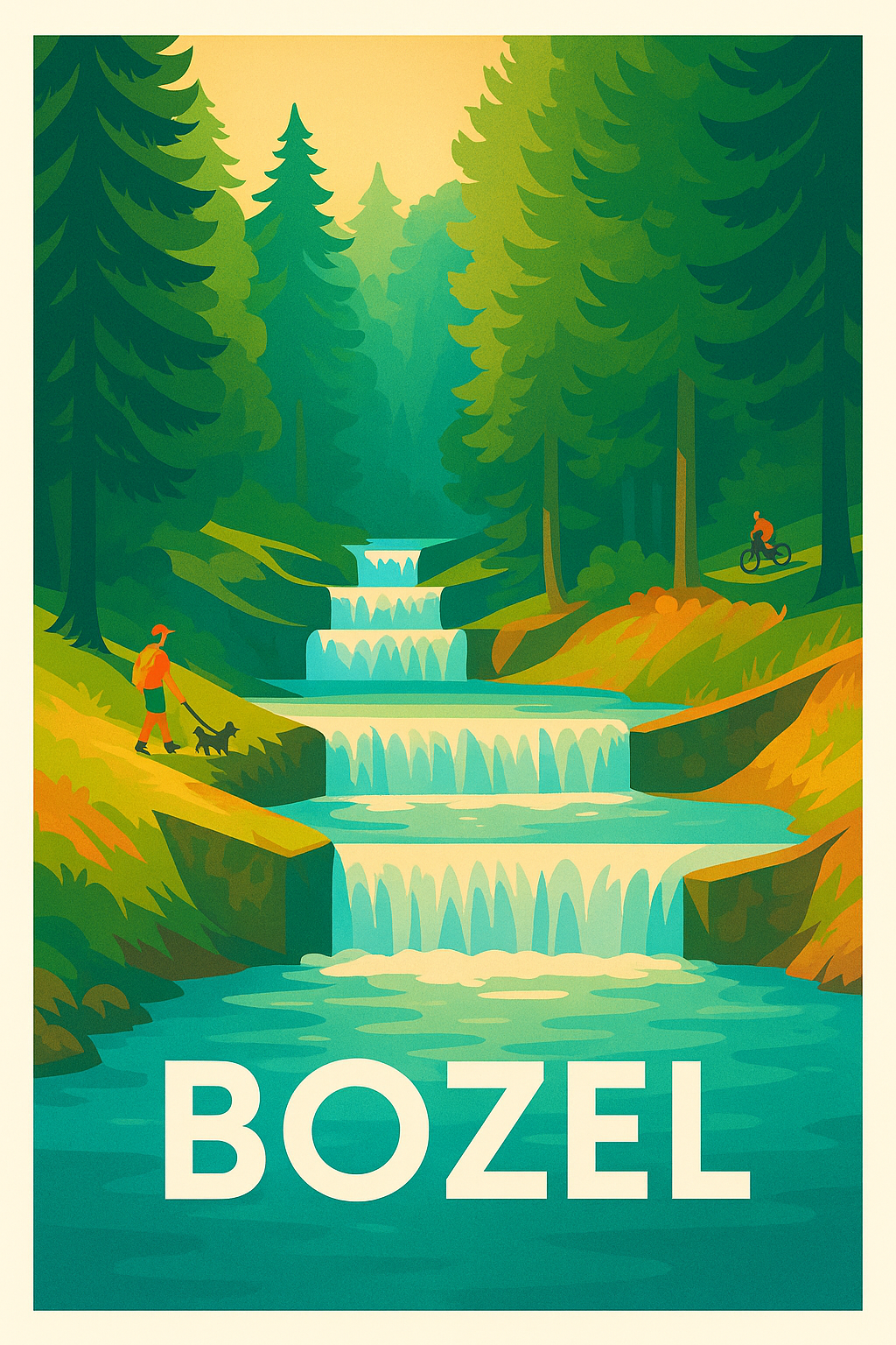 Savoie France Pas de Cadre / 20 × 30cm Affiche de Bozel - Évasion nature au fil de l'eau