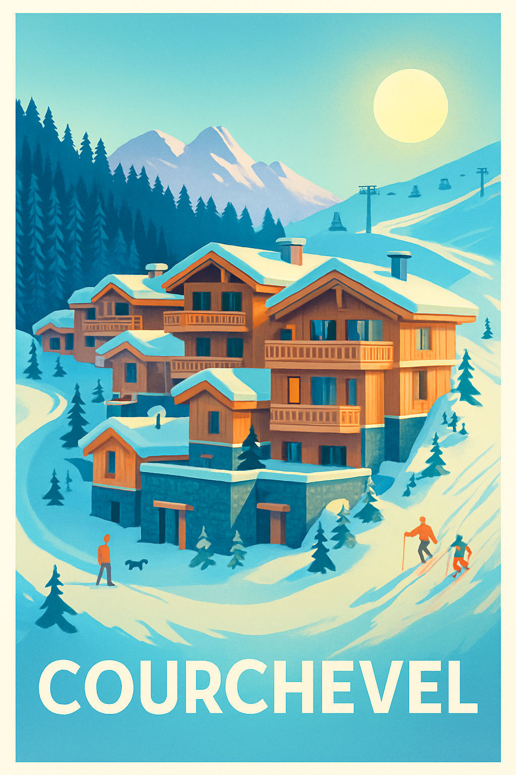 Affiche Courchevel — L'élégance hivernale au cœur des Alpes · poster d'art de Courchevel