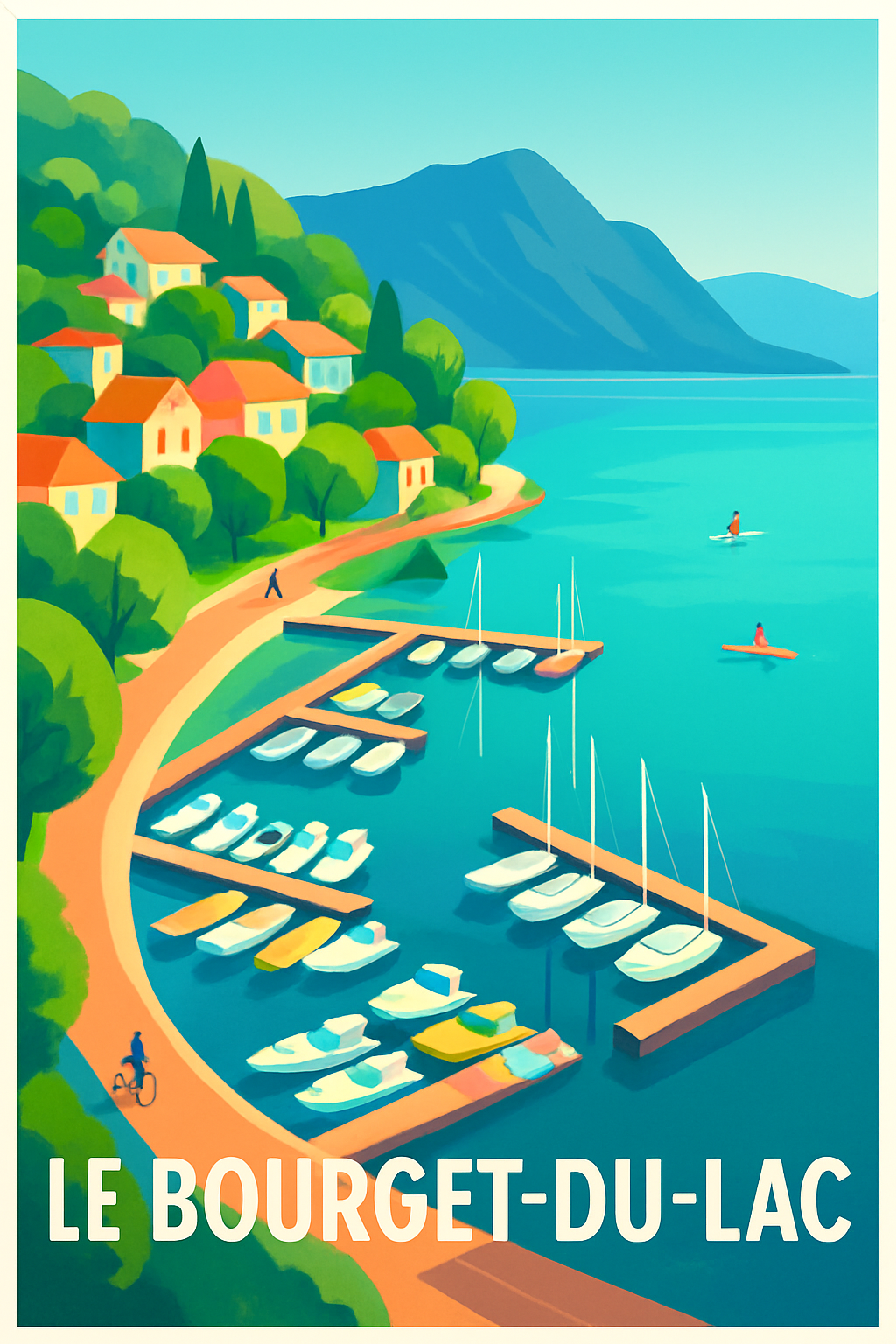 Savoie France Pas de Cadre / 20 × 30cm Affiche de Le Bourget-du-Lac - L'élégance d'une escale lacustre