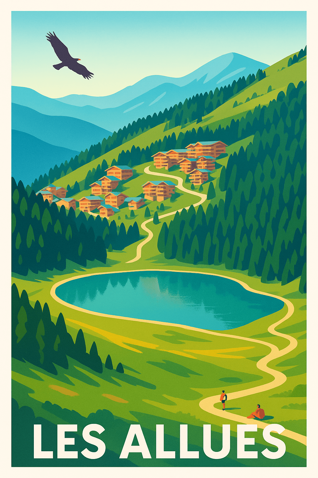 Savoie France Pas de Cadre / 20 × 30cm Affiche de Les Allues - Évasion nature au cœur des Alpes