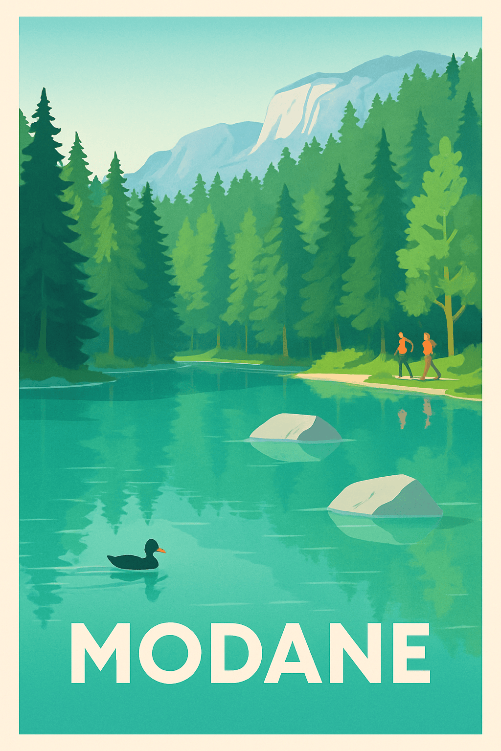 Savoie France Pas de Cadre / 20 × 30cm Affiche de Modane - Évasion nature et sérénité alpine