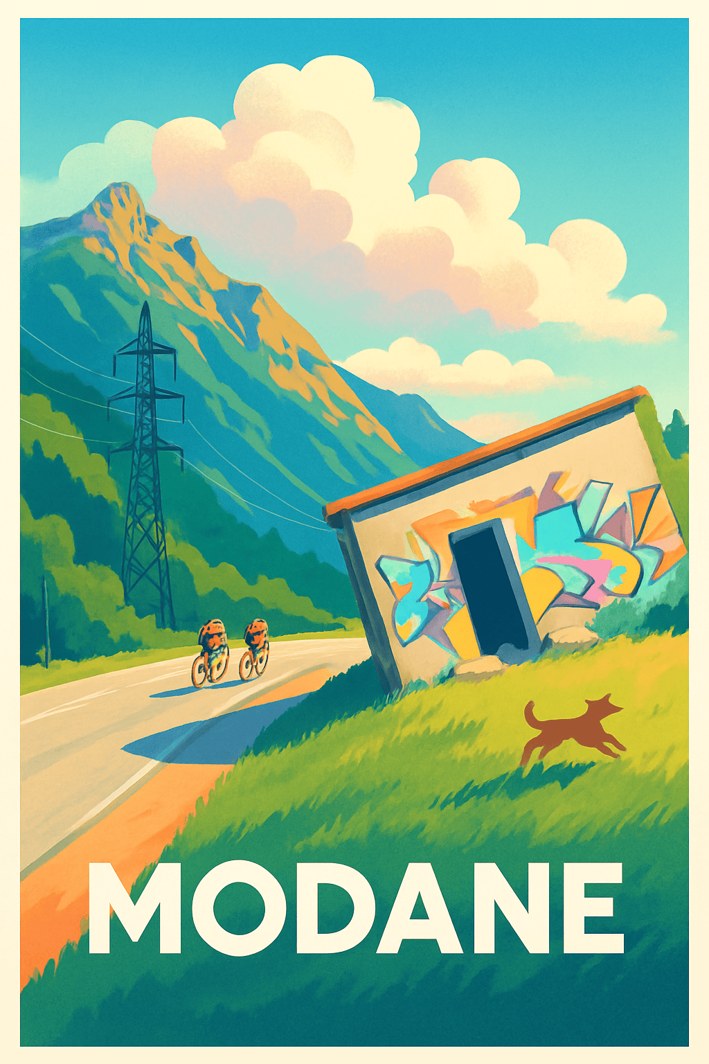 Savoie France Pas de Cadre / 20 × 30cm Affiche de Modane - L'appel des montagnes et de la nature