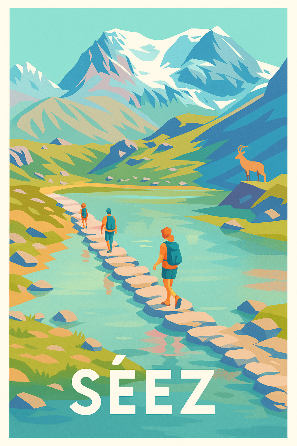 Savoie France Pas de Cadre / 20 × 30cm Affiche de Séez - Escapade nature au cœur des Alpes