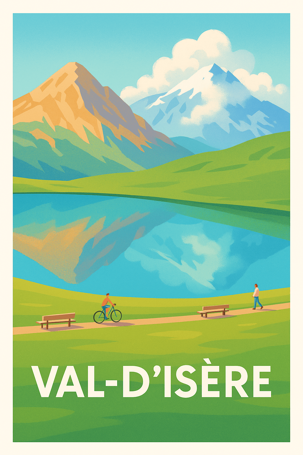 Savoie France Pas de Cadre / 20 × 30cm Affiche de Val-d'Isère - Harmonie entre Nature et Montagne