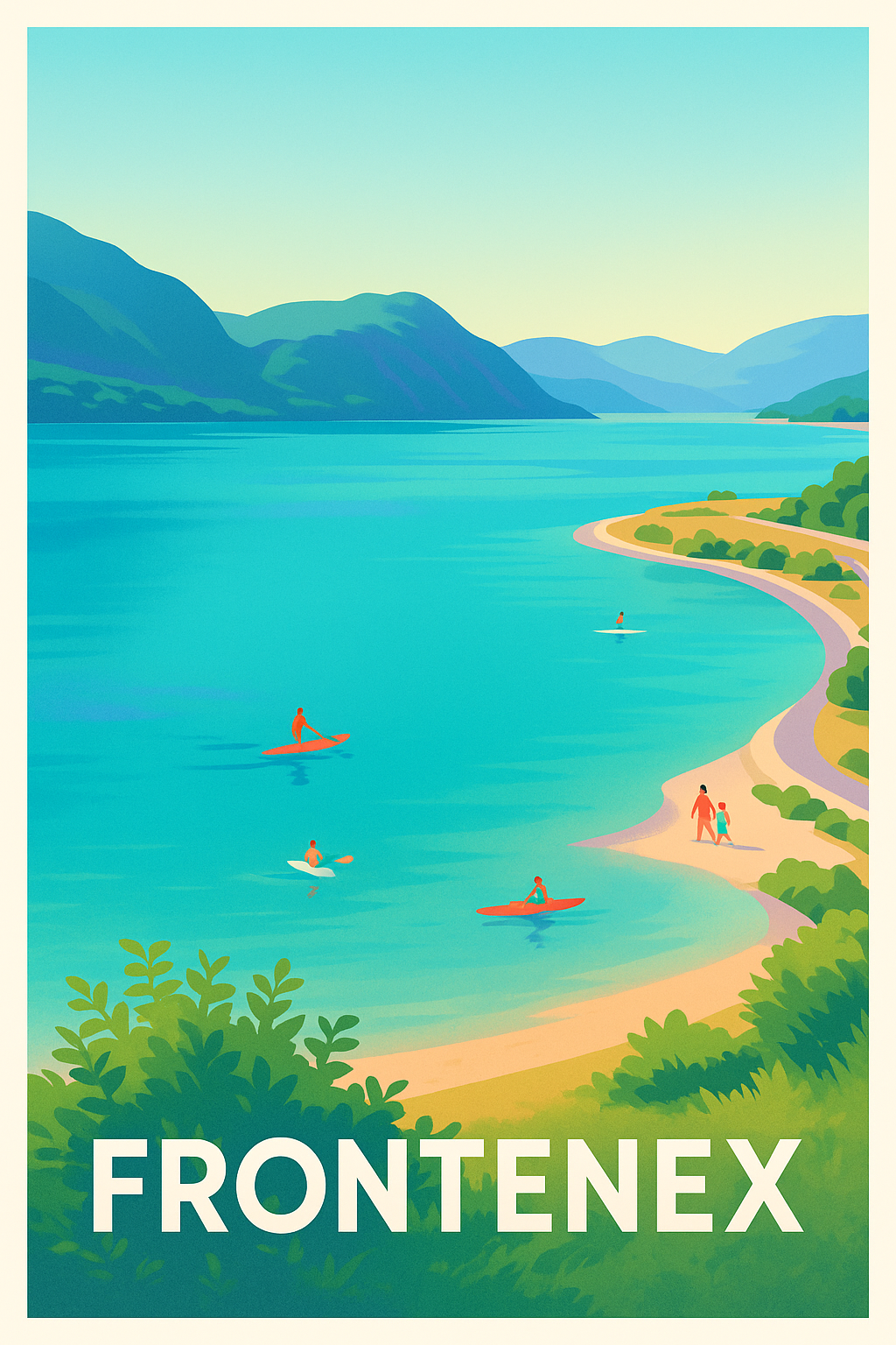 Savoie France Pas de Cadre / 20 × 30cm Affiche Frontenex - Évasion au bord du lac