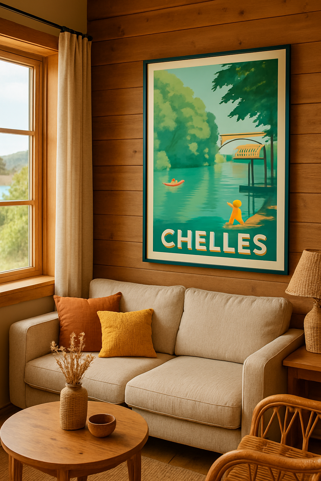 Seine-et-Marne France Affiche de Chelles - Douceur et Sérénité au Bord de l'Eau