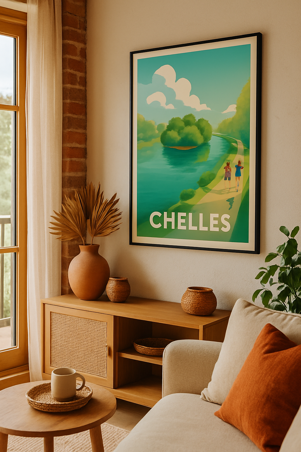 Affiche Chelles — Promenade au bord de l'eau · poster d'art de Chelles