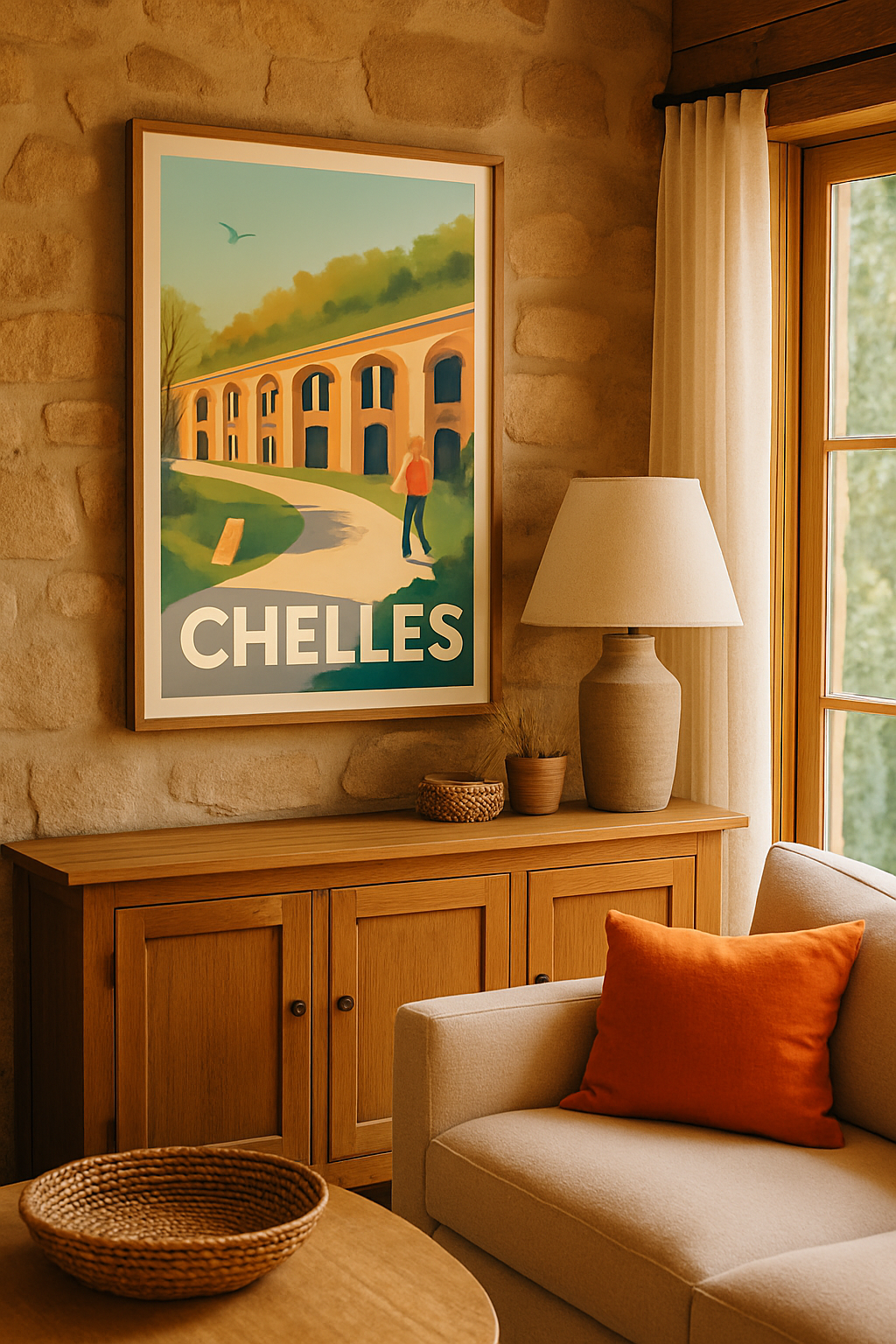 Seine-et-Marne France Affiche de Chelles - Promenade Nature et Histoire