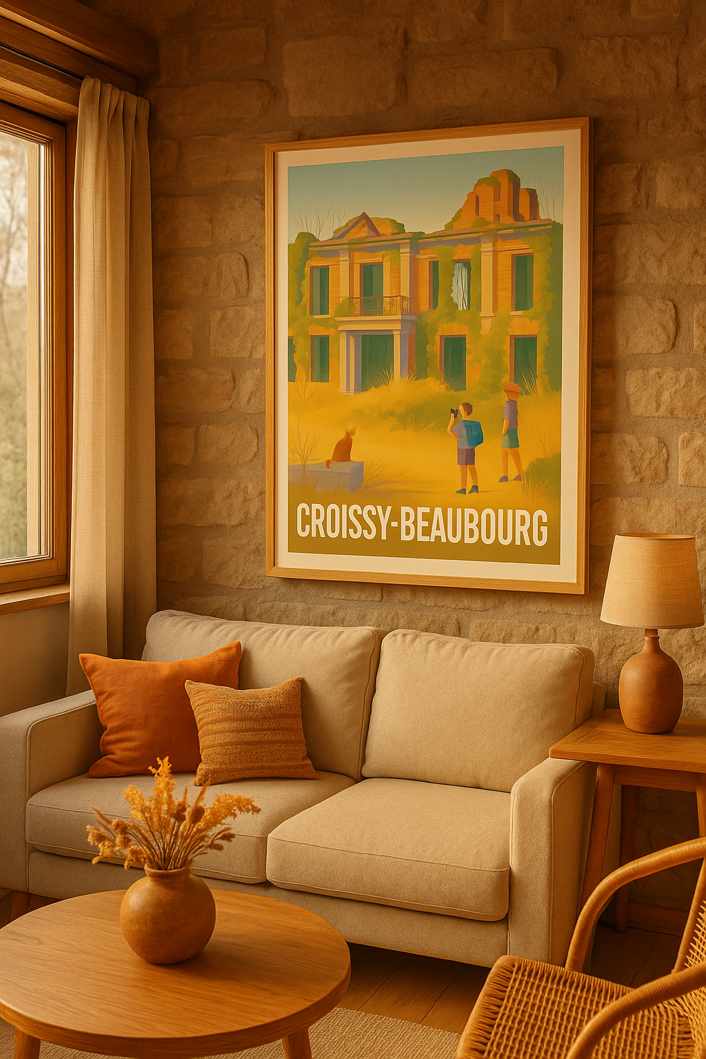 Seine-et-Marne France Affiche de Croissy-Beaubourg - Exploration d'un patrimoine envoûtant