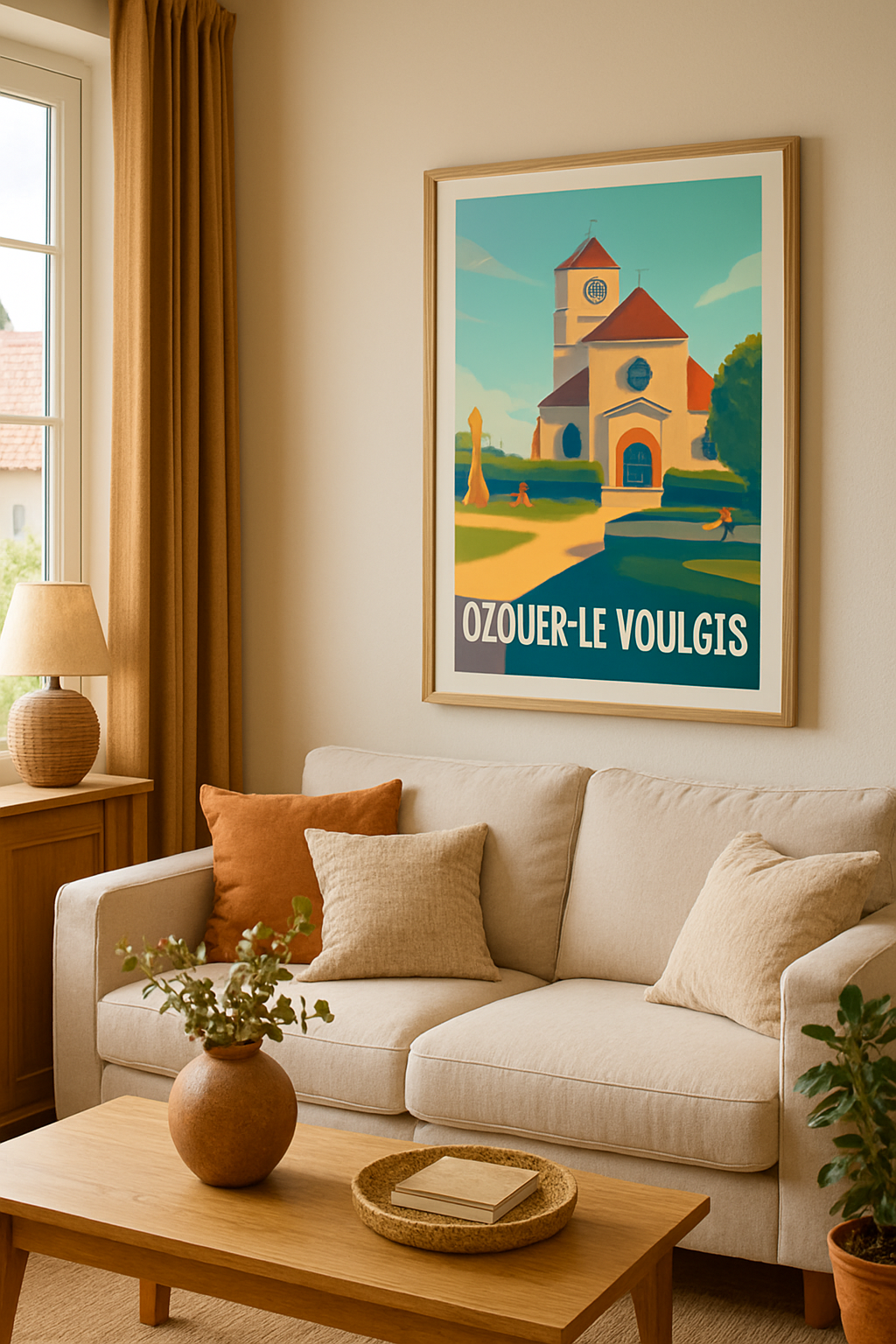 Affiche Ozouer-le-Voulgis — Charme et quiétude au cœur du village · poster d'art de Ozouer-le-Voulgis