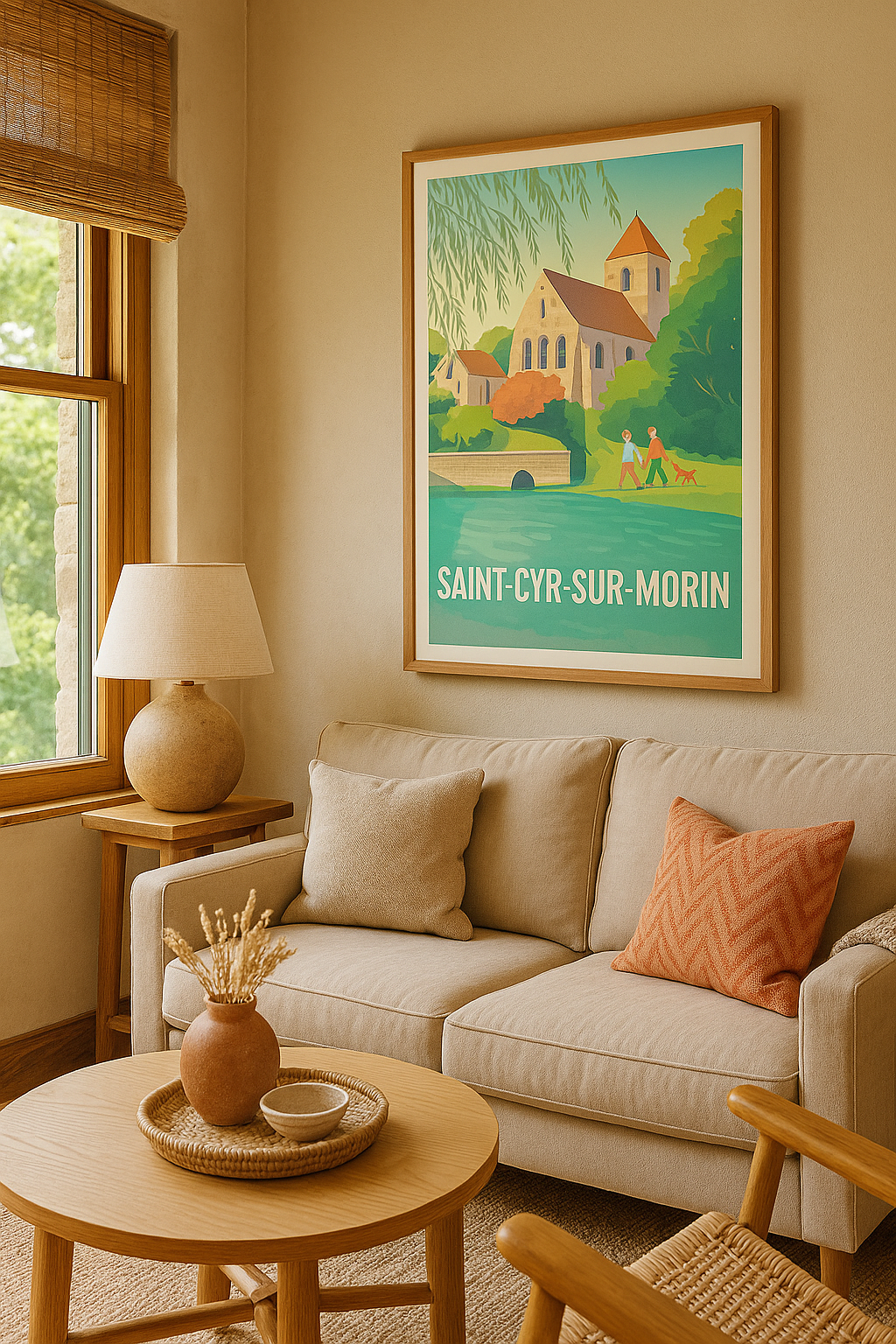 Affiche Saint-Cyr-sur-Morin — Charme bucolique en bord de rivière · poster d'art de Saint-Cyr-sur-Morin