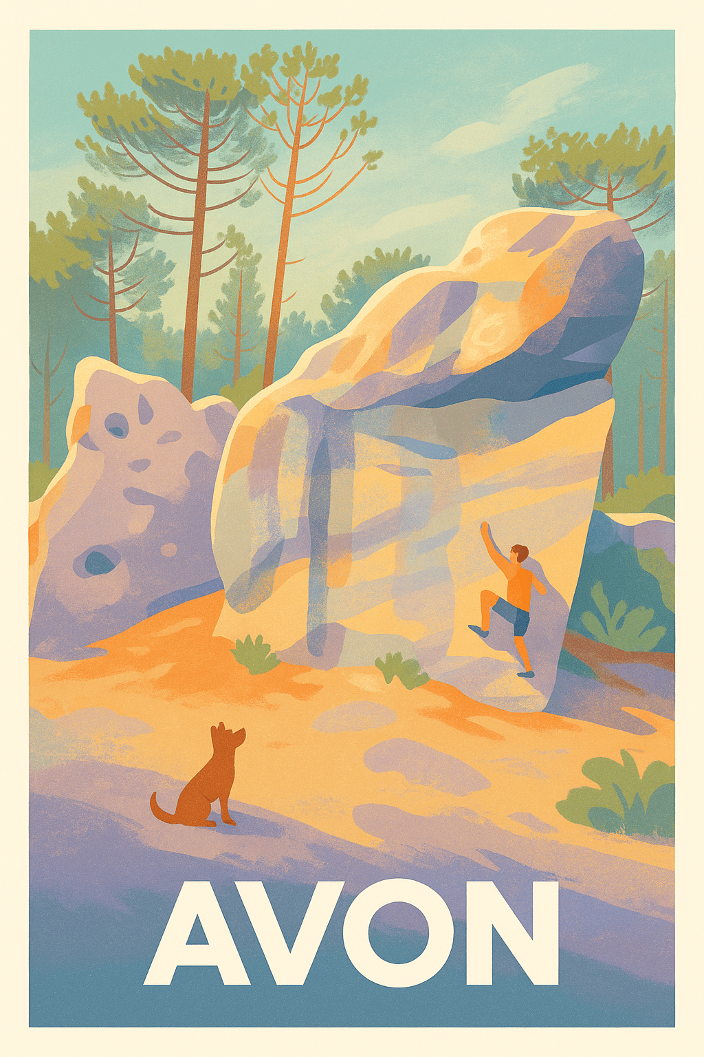 Seine-et-Marne France Pas de Cadre / 20 × 30cm Affiche de Avon - Évasion Nature et Escalade