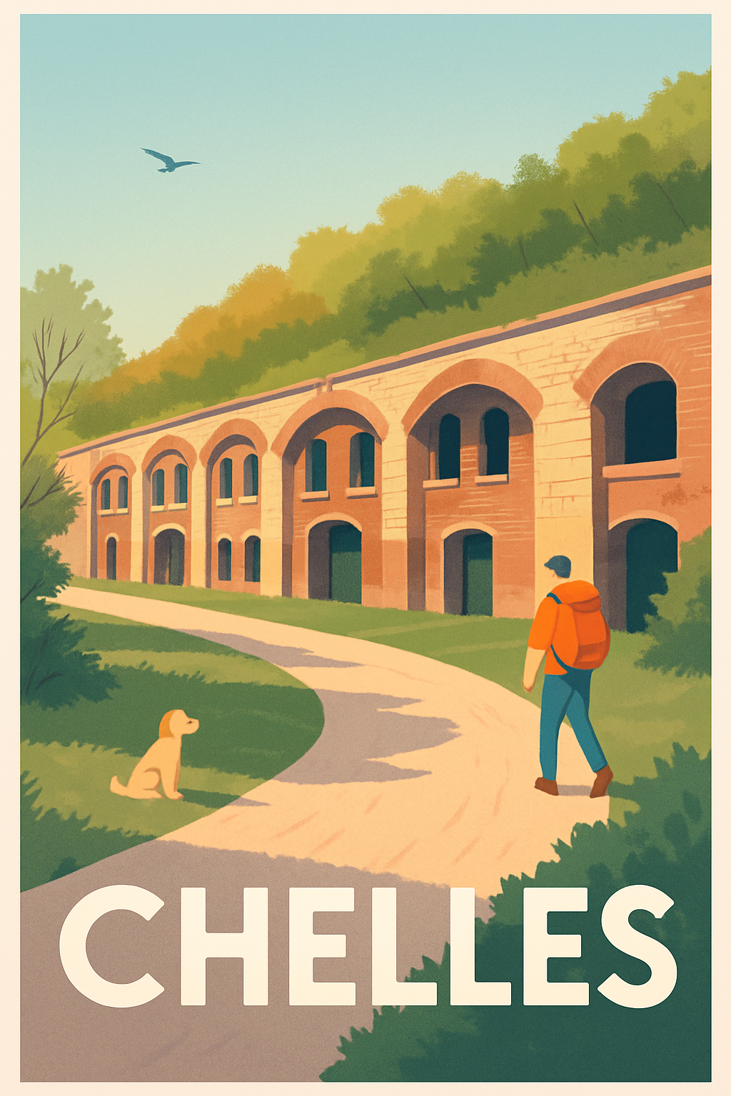 Seine-et-Marne France Pas de Cadre / 20 × 30cm Affiche de Chelles - Promenade Nature et Histoire