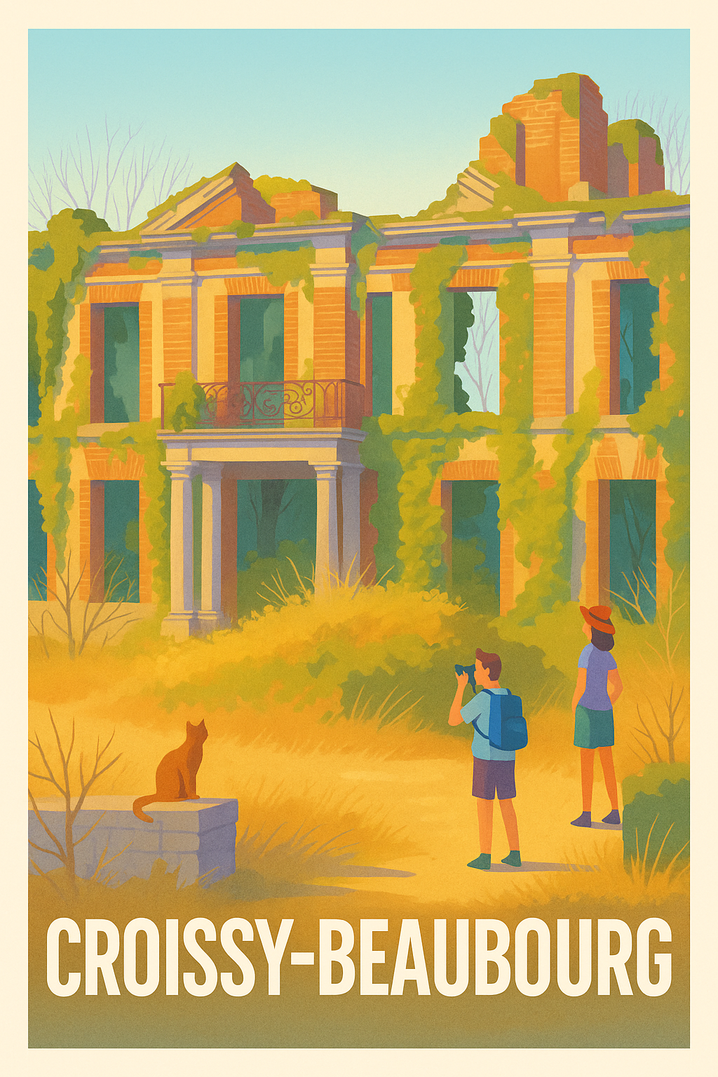 Seine-et-Marne France Pas de Cadre / 20 × 30cm Affiche de Croissy-Beaubourg - Exploration d'un patrimoine envoûtant