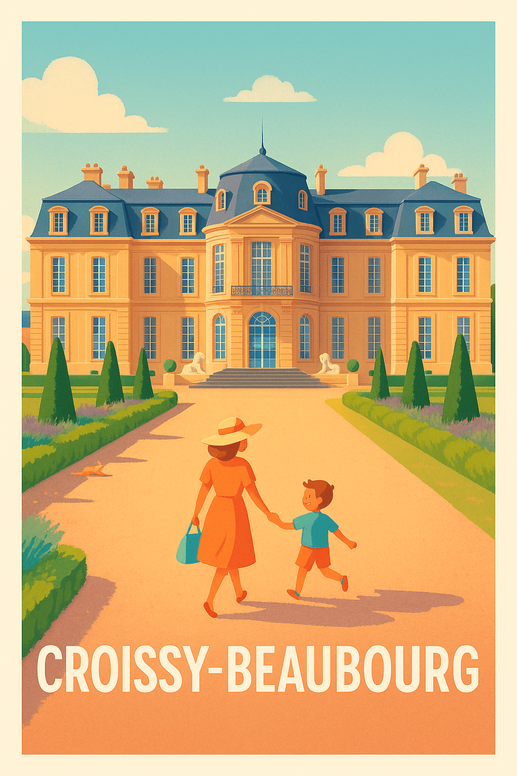 Seine-et-Marne France Pas de Cadre / 20 × 30cm Affiche de Croissy-Beaubourg - L'élégance au cœur du patrimoine