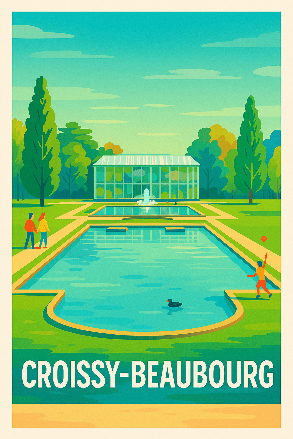 Seine-et-Marne France Pas de Cadre / 20 × 30cm Affiche de Croissy-Beaubourg - Sérénité et nature en essonne