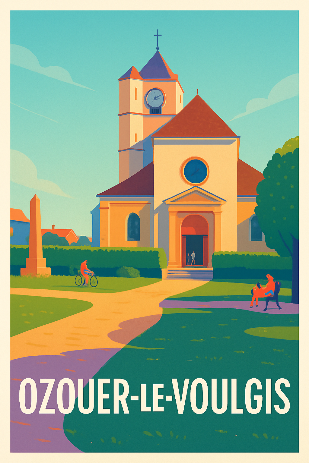 Affiche Ozouer-le-Voulgis — Charme et quiétude au cœur du village · poster d'art de Ozouer-le-Voulgis