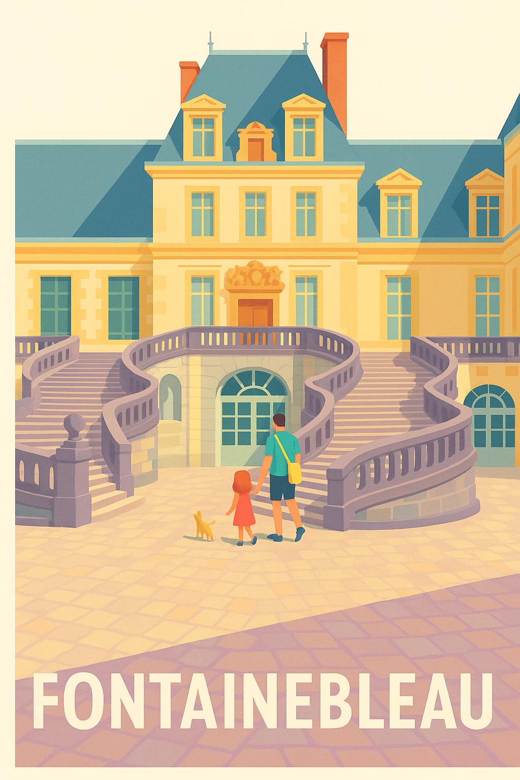 Seine-et-Marne France Pas de Cadre / 20 × 30cm Affiche Fontainebleau - L'élégance historique à portée de main