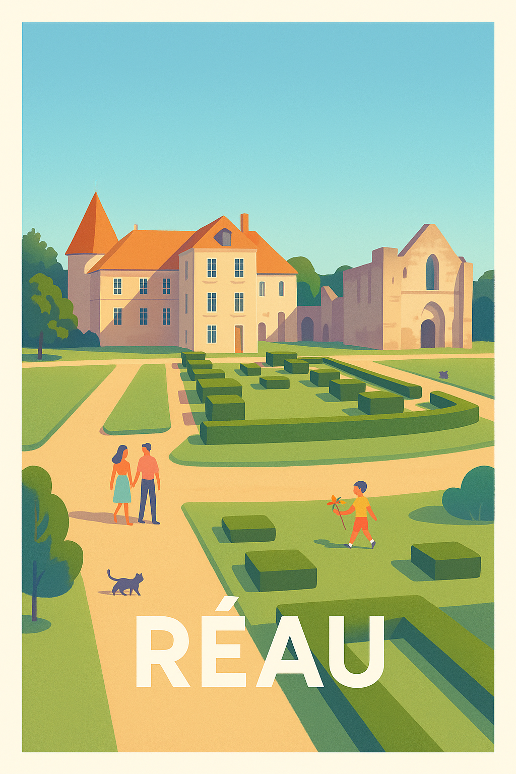 Seine-et-Marne France Pas de Cadre / 20 × 30cm Affiche Réau - Charme et Sérénité au Cœur du Parc