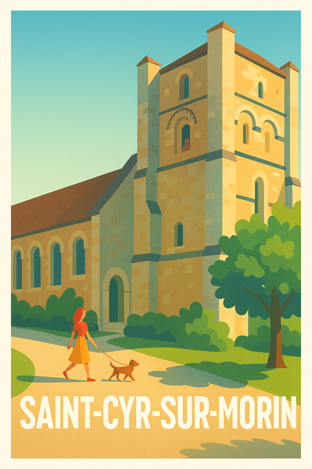 Seine-et-Marne France Pas de Cadre / 20 × 30cm Affiche Saint-Cyr-sur-Morin - Sérénité et charme historique
