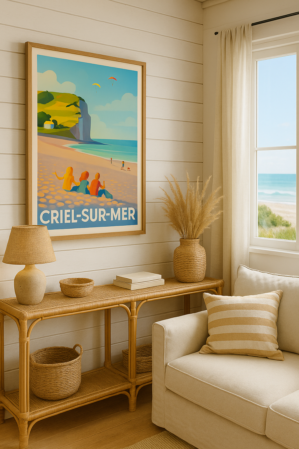 Seine-Maritime France Affiche de Criel-sur-Mer - Évasion et détente au bord des falaises