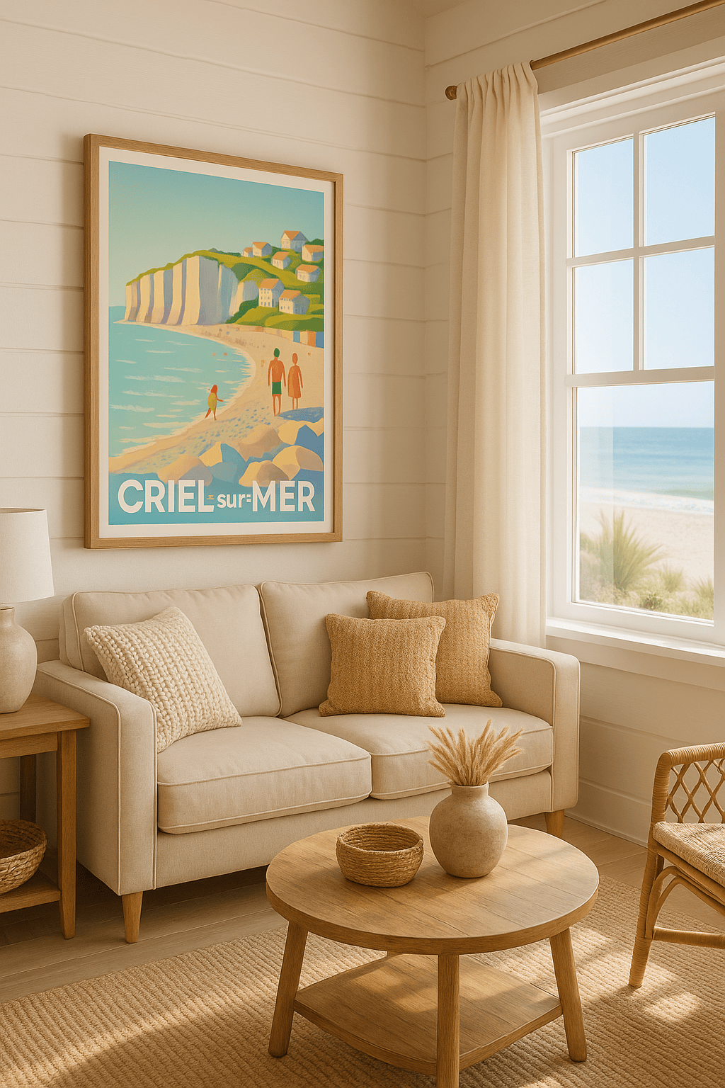 Seine-Maritime France Affiche de Criel-sur-Mer - Évasion sur la côte normande