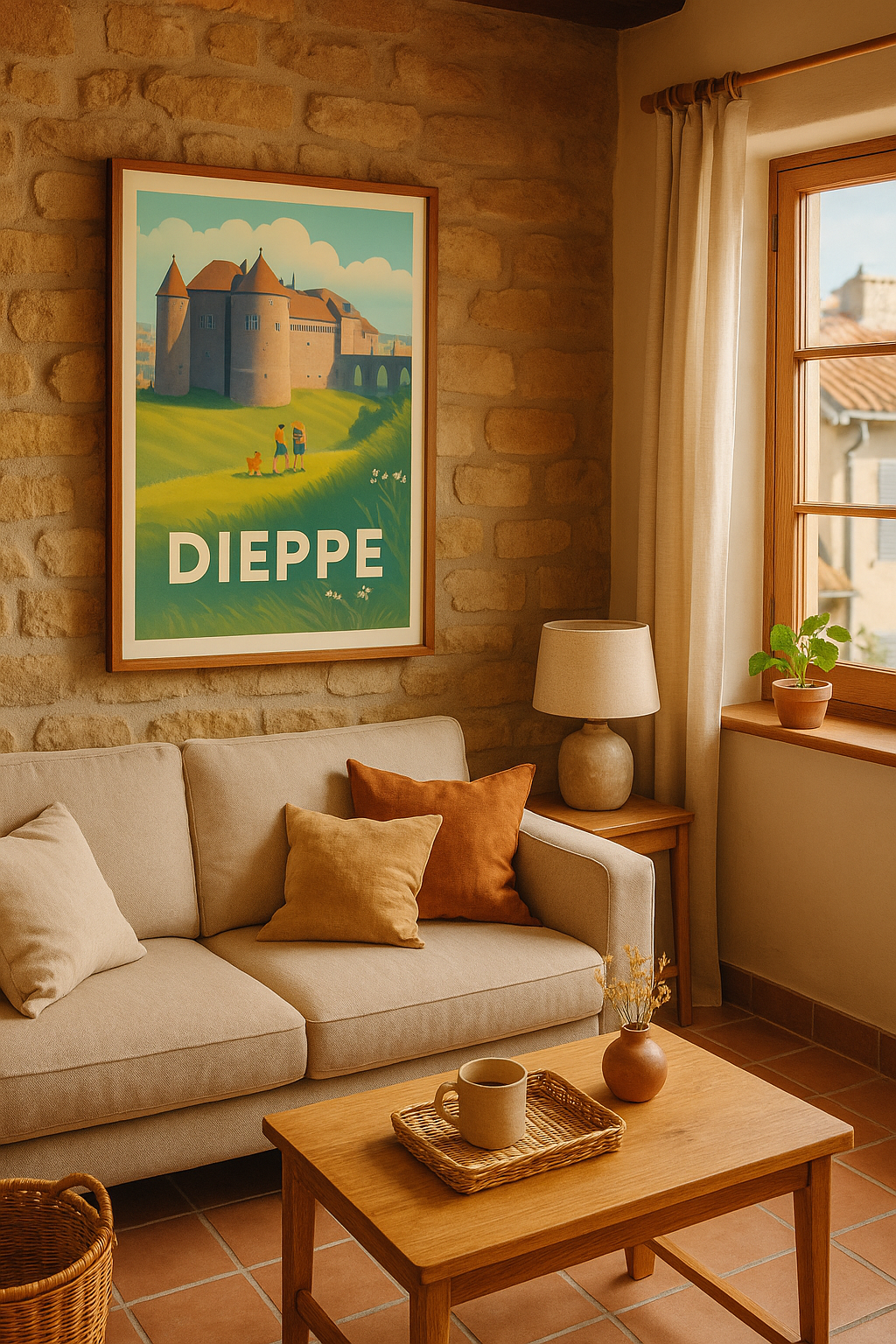 Affiche Dieppe — Charme côtier et architecture typique · poster d'art de Dieppe