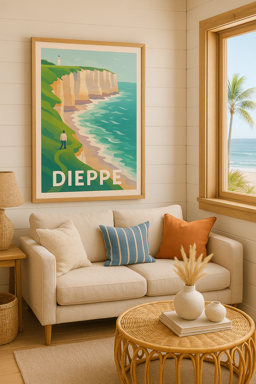 Seine-Maritime France Affiche de Dieppe - Échappée belle sur les falaises normandes