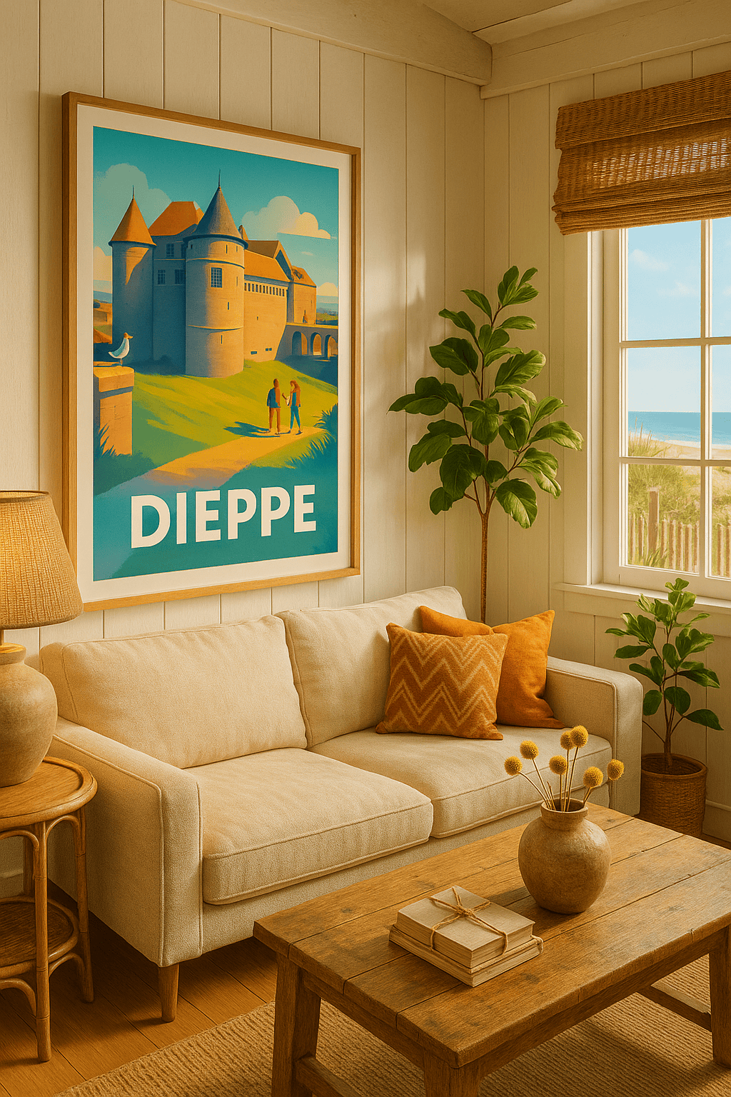 Seine-Maritime France Affiche de Dieppe - Promenade au Château et lumière normande