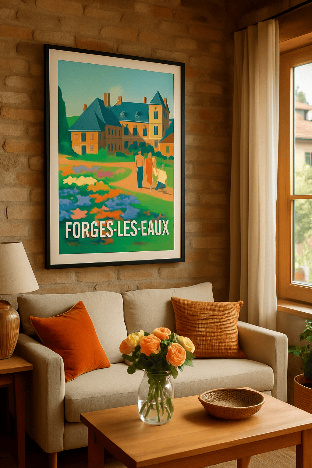 Affiche Forges-les-Eaux — Promenade bucolique au cœur de l'élégance normande · poster d'art de Forges-les-Eaux
