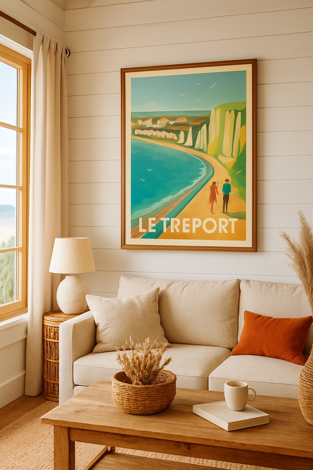 Affiche Le Tréport — Balade romantique au bord des falaises · poster d'art de Le Tréport