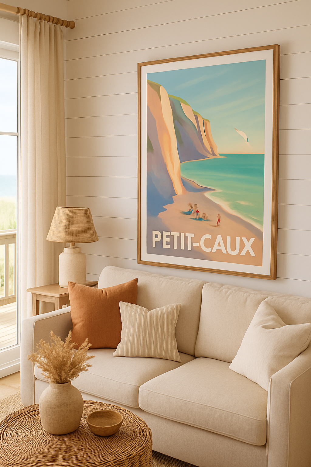 Affiche Petit-Caux — L'évasion au bord des falaises idylliques · poster d'art de Petit-Caux