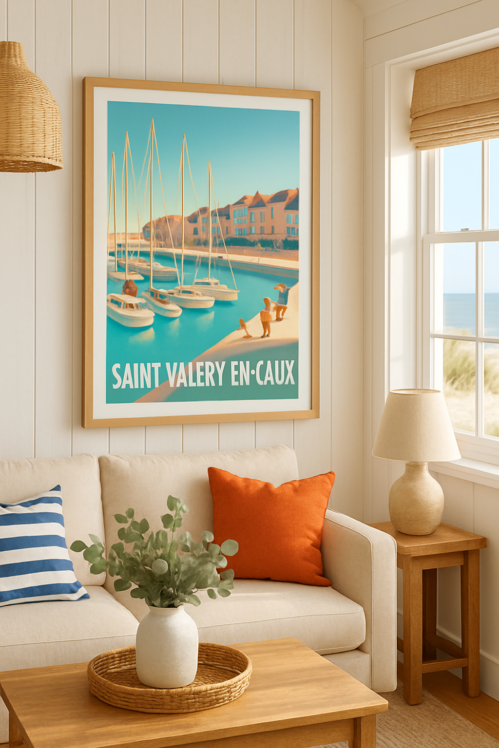Affiche Saint-Valery-en-Caux — Charme et sérénité au bord de la mer · poster d'art de Saint-Valery-en-Caux