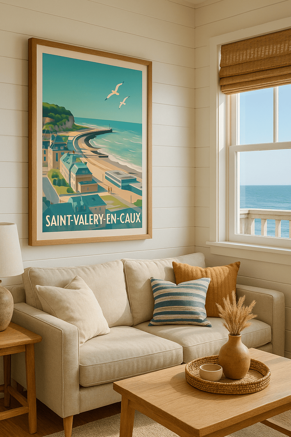 Affiche Saint-Valery-en-Caux — Escapade côtière pleine de charme · poster d'art de Saint-Valery-en-Caux
