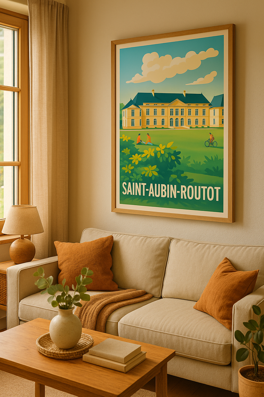 Affiche Saint-Aubin-Routot — Charme et Sérénité au Château · poster d'art de Saint-Aubin-Routot