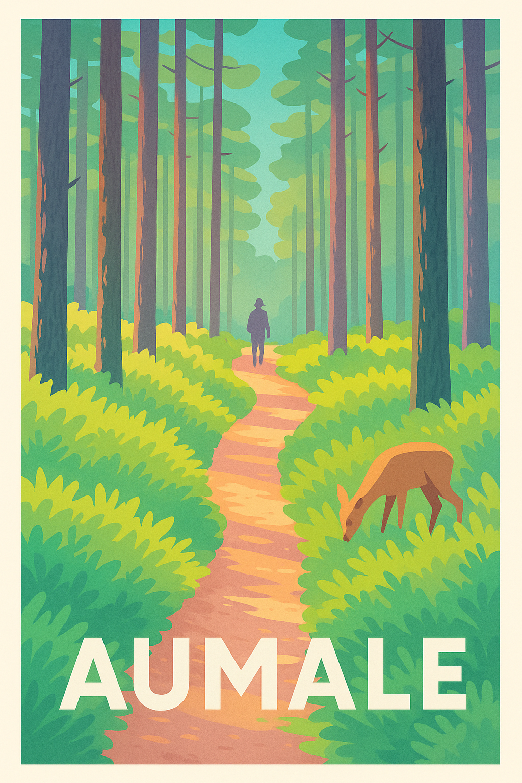 Seine-Maritime France Pas de Cadre / 20 × 30cm Affiche de Aumale - Balade au cœur de la nature préservée