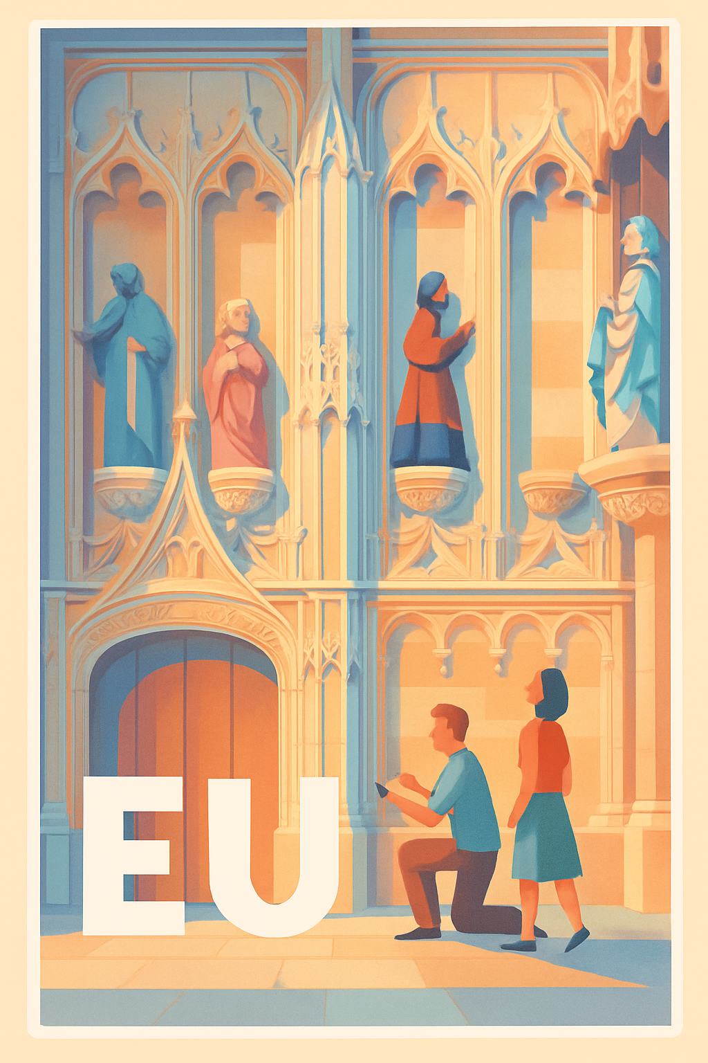 Seine-Maritime France Pas de Cadre / 20 × 30cm Affiche de Eu - Charme et histoire gothique en Normandie