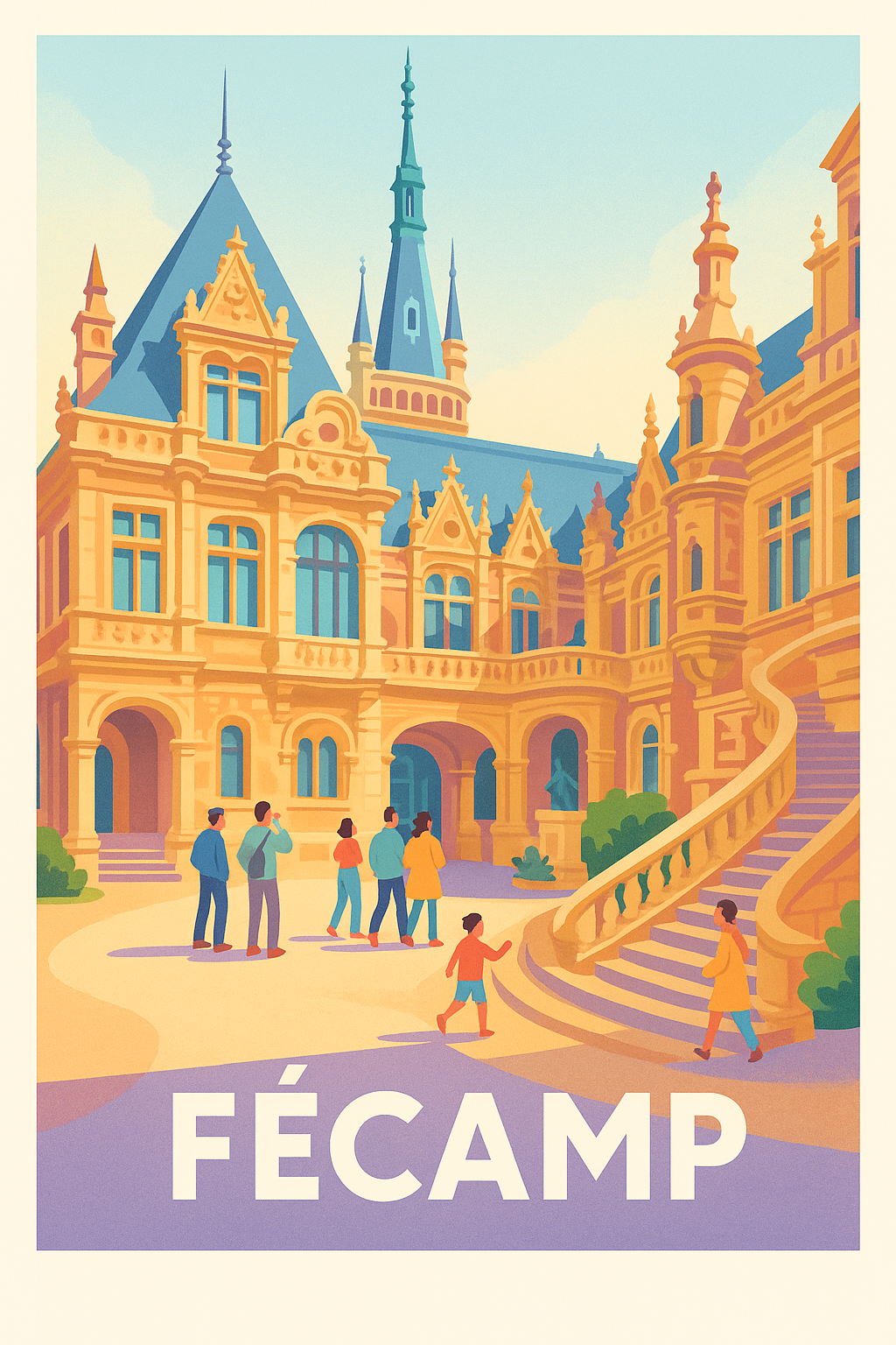 Seine-Maritime France Pas de Cadre / 20 × 30cm Affiche de Fécamp - Charme et histoire normande