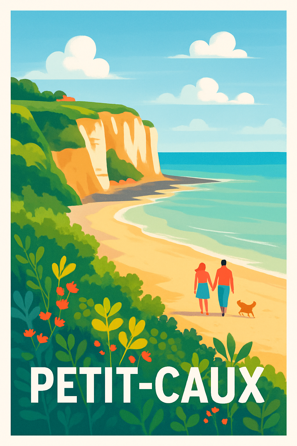 Seine-Maritime France Pas de Cadre / 20 × 30cm Affiche de Petit-Caux - Évasion et nature en bord de mer